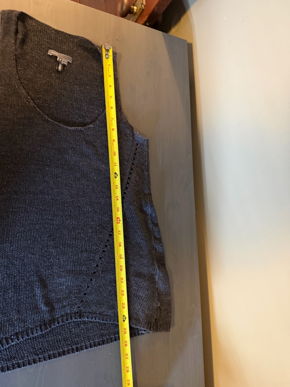 Vince 100% Linen Knit Scoop Neck Knit Tank - Picture 6 of 7